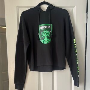 NWT Austin FC Black Hoodie with Green Austin Logo